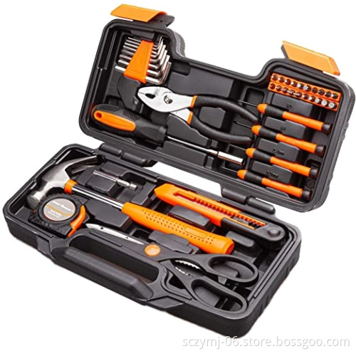 Factory Direct General Household Tool Set with Plastic Storage Box - Emergency Tools Included